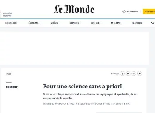 Science sans a priori ou science consciente de ses limites ?